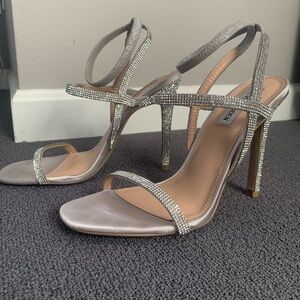 Steve Madden Glittering Silver Heels (worn once)